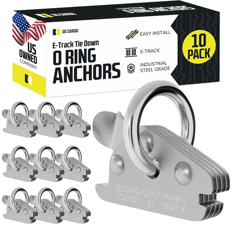 DC Cargo Mall Extra Heavy Duty Steel O-Ring (Pack of 10) 6000Lbs Break Strength - E Track Accessories Tie-Down Anchors for E-Track Tie-Down System - Image 1